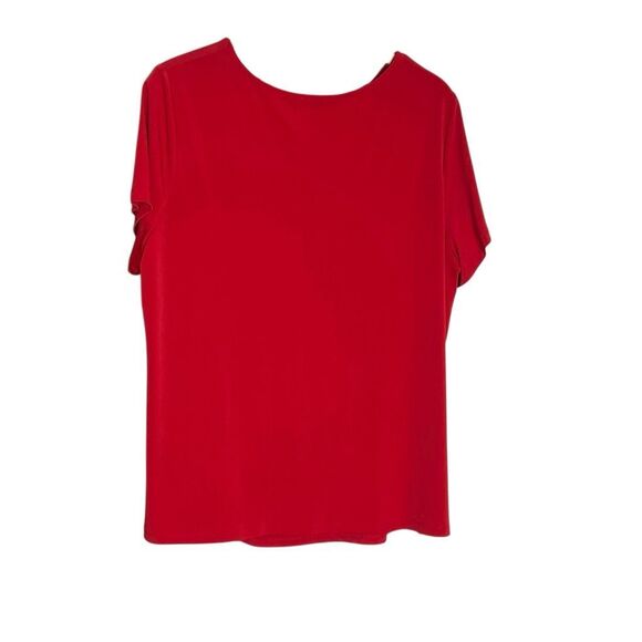 INC International Concepts Twisted Asymmetrical Short Sleeve Top Red Size 2X - Picture 7 of 7